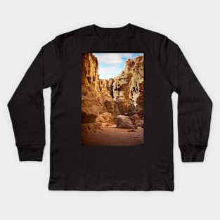 The Road Into Petra Kids Long Sleeve T-Shirt